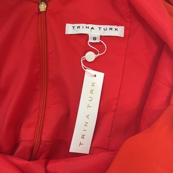 Trina Turk‎ Red Ruffled Wrap Mini Dress 8 - Picture 8 of 8